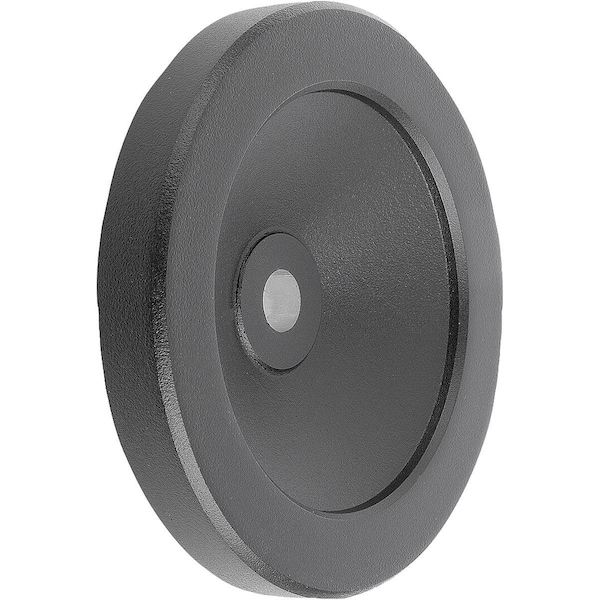 Disc Handwheel D1=80 Reamed Hole D2=12H7 Aluminum, Black Powder, Without Grip